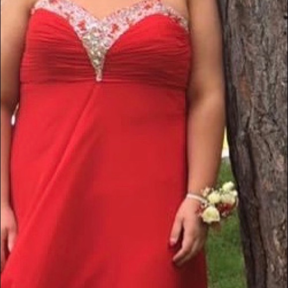 red WORN ONCE prom dress